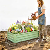 Outsunny Galvanised Raised Garden Bed for Herbs & Veg