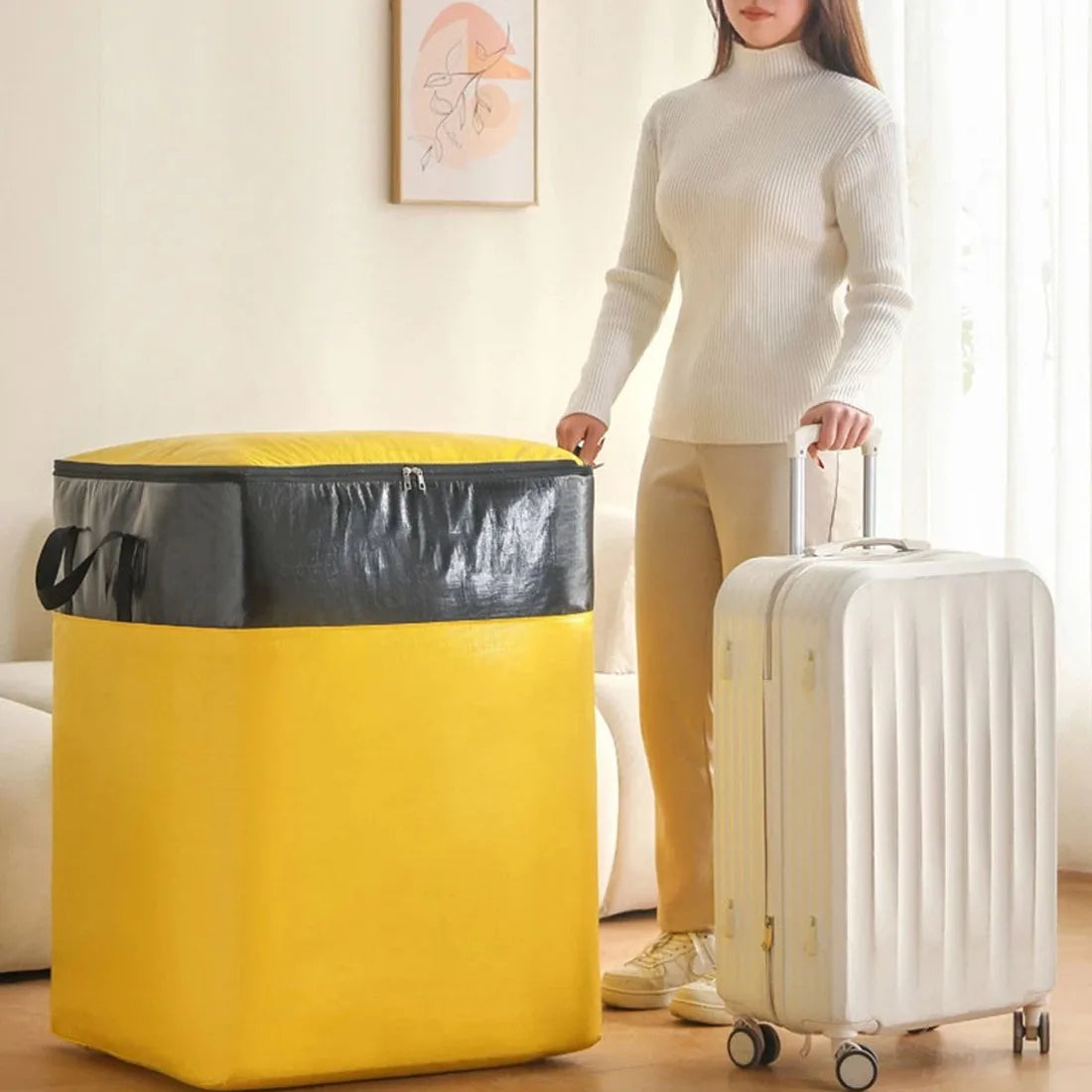 Extra Large 180L Moving & Storage Bags – 2 Pack, Waterproof, Yellow