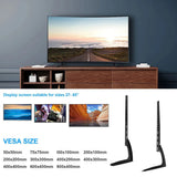 Universal Tabletop TV Stand Base for 27–65 Inch Screens – Heavy-Duty Iron VESA Pedestal Mount, Black