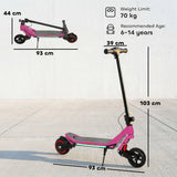 SPORTNOW Kids Electric Scooter with LED Display, RGB Lights & Suspension – Foldable E-Scooter, Up to 16km/h, Pink