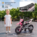 AIYAPLAY Kids 12V Electric Motorcycle with Training Wheels, Soft Start, Rear Suspension & Music – Ages 3-6, Pink