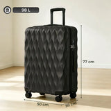 HOMCOM 28 Inch Suitcase with TSA Lock & 360° Spinner Wheels – 98L ABS Hard Shell Checked Luggage, Black