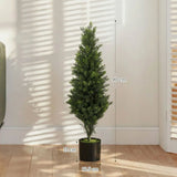 HOMCOM Set of 2 Artificial Cypress Topiary Trees in Weighted Pots, 90 cm, 564 Leaves