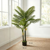 HOMCOM Artificial Palm Tree with 16 PEVA Leaves