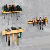 Wall-Mounted Pine Wood Tool Rack, Set of 3 – Workshop Screwdriver, Pliers and Hammer Organiser