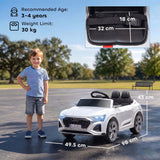 AIYAPLAY Licensed Audi Q8 e-tron Sportback 12V Kids Ride-On Car with Remote Control & Four-Wheel Suspension – White