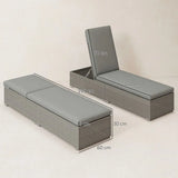 Outsunny Rattan Sun Lounger with Cushion – Five-Position Reclining Garden Lounger Bed, Light Grey