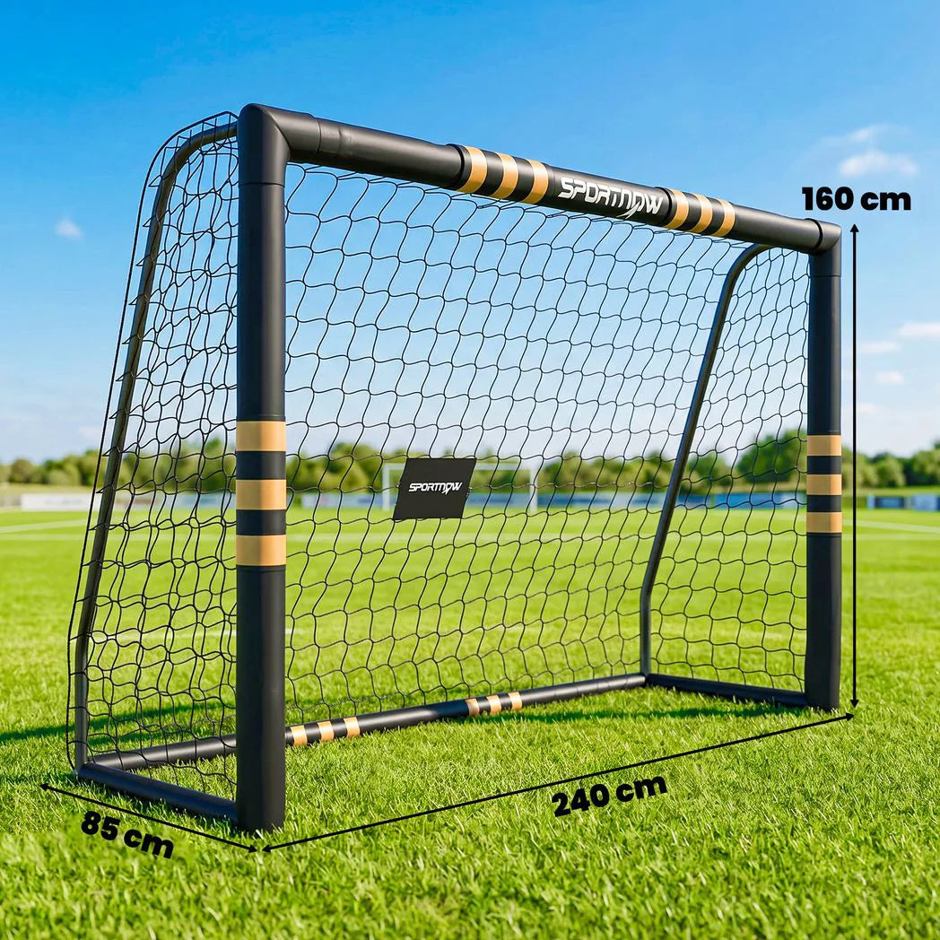 SPORTNOW 8 x 5ft Portable Football Goal with Foam-Padded Metal Frame & Ground Stakes – Garden Football Net for Training