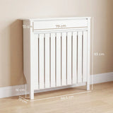 HOMCOM Radiator Cover with Top Drawer, 93 x 88.5 cm Slimline Rustic-Look Heater Cabinet, White