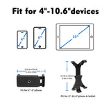 2m Adjustable Tablet & Phone Floor Tripod Stand with Ball Head and Clips – Foldable Stand for Devices 4–10.6"