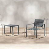 Outsunny 3 Piece Garden Bistro Set for 2 – HDPE Chairs and Coffee Table with Steel Frame