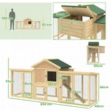 PawHut Large Wooden Chicken Coop with Nesting Box, Runs and Ramp – Two-Level Outdoor Poultry Hen House