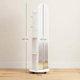 HOMCOM 2-in-1 Full Length Mirror with Storage Shelves, Floor Mirror with 4 Wheels, Coat Rack, Hooks