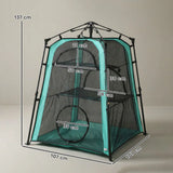 PawHut 3-Tier Portable Cat Tent with Multiple Doors, Carry Bag and Breathable Mesh – Indoor and Outdoor Cat House