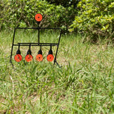 5 Self-Resetting Spinning Metal Swing Targets for Air Rifle Shooting – Practice Target Set with 10 Stickers