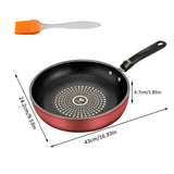 24cm Non-Stick Frying Pan with Diamond Pattern – Induction Compatible, Red