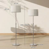 HOMCOM Floor Lamp with Remote, Height Adjustable Standing Lamp with Linen Shade
