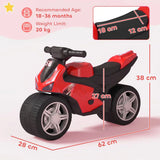 AIYAPLAY Toddler Balance Bike with Music, Extra-Wide PP Tyres & Motorbike Design – Boys and Girls Ride-On, Red