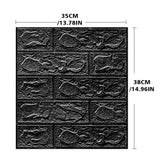 3D Brick Effect Self-Adhesive Foam Wall Stickers, 30/60 Piece Set – Waterproof XPE Wall Panels, Black