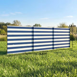 Outsunny 4 Pole Camping Windbreak with Steel Poles and Carry Bag, 540 x 150cm – Beach Shelter, Dark Blue