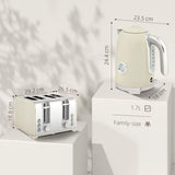HOMCOM Retro Kettle and 4-Slice Toaster Set with Thermometer & Otter Thermostat – 1.7L 3000W, Grey