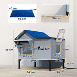 PawHut Heated Weatherproof Outdoor Cat House with Heating Pad & Escape Door – Winter Shelter for Stray Cats