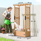 Outsunny Fir Wood Raised Garden Bed with Trellis Sides and Hanging Rail – 110 x 44 cm Planter
