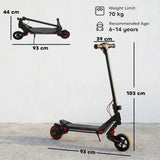 SPORTNOW Kids Electric Scooter with LED Display & RGB Lights – Foldable E-Scooter, Up to 16km/h, Black