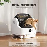 PawHut Self-Cleaning Cat Litter Tray with Top Opening, Infrared Sensors and 8L Waste Bin – Quiet, Automatic