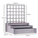 Outsunny 3-Tier Wooden Trellis Planter, 95x95x110cm – Grey