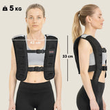 SPORTNOW 5kg Weighted Vest with Adjustable Straps & Reflective Strips – Running & Training Weight Vest, Black
