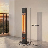 Outsunny 2000 W Electric Infrared Patio Heater with Cover – Free Standing or Wall Mounted, IP65, Black