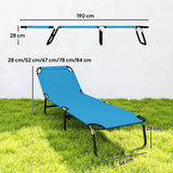 Outsunny Folding Garden Sun Lounger with Five-Position Backrest, Breathable Fabric Seat & Metal Frame, Sky Blue