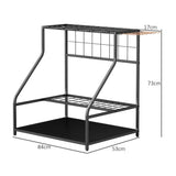 Outsunny 3-Tier Garden Tool Storage Rack with 11 Hooks – Holds 20 Long-Handled Tools, Brooms, Shovels & Rakes