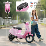 AIYAPLAY 24V Kids Electric Motorbike with Twist-Grip Throttle, Brakes and LED Lights – Ages 8-12, Pink