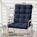 Outsunny Set of 2 Tufted Garden Chair Cushions with Backrest and Ties, Dark Blue