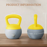 SPORTNOW 12kg Soft Kettlebell with Wide Non-Slip Handle & Flat Base – Home Gym Strength Training, Yellow/Grey