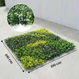 Outsunny Artificial Plant Wall Panel – 100 x 100cm UV-Resistant Greenery Backdrop and Privacy Screen, Green