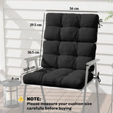 Outsunny Garden Chair Seat & Back Cushions Set of 2 with Ties – Tufted Replacement Pads, Black