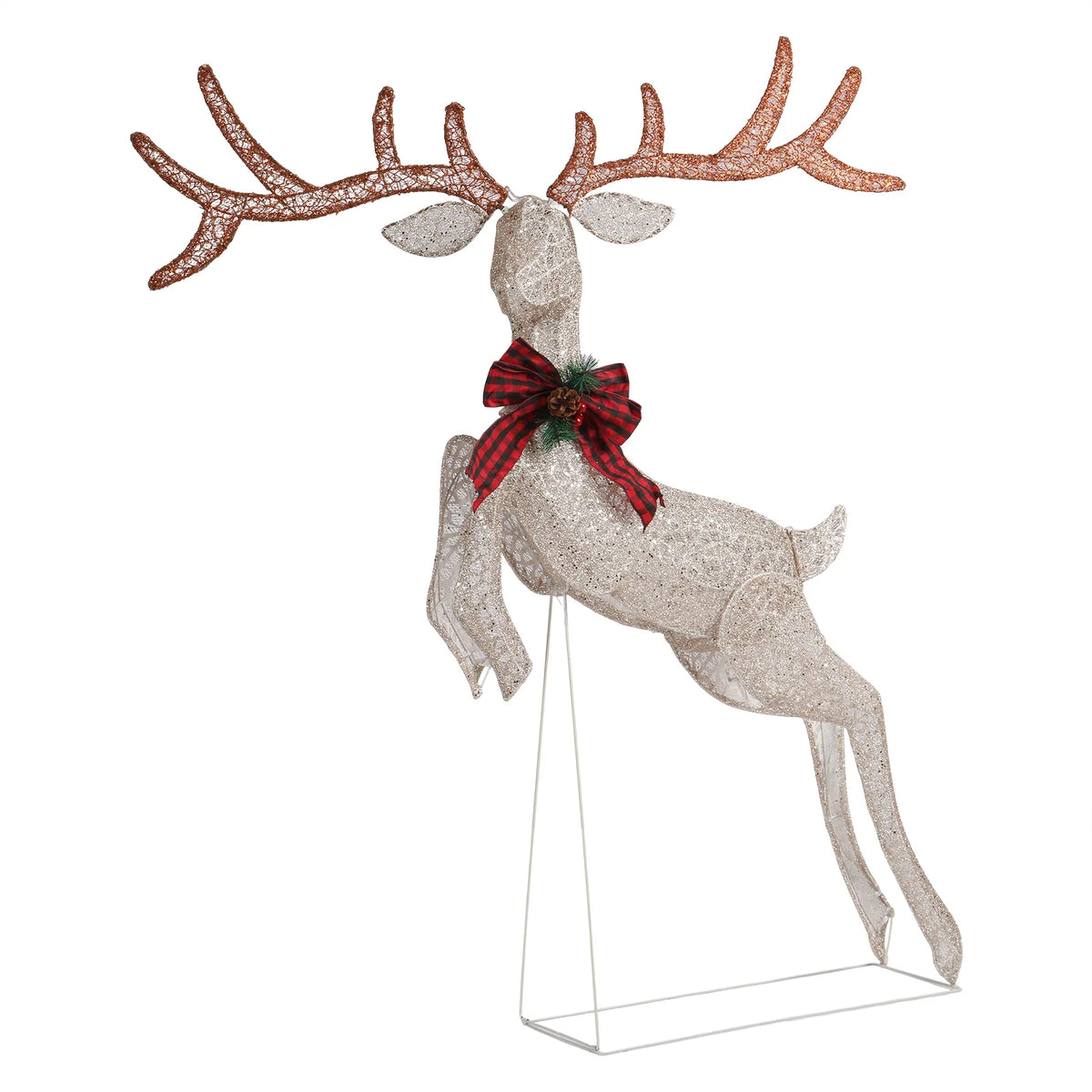 1.5m Lighted Jumping Reindeer Christmas Decoration with 100 Warm White Lights – Indoor & Outdoor