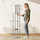 HOMCOM 3-Tier Column Shelf Floor Lamp