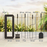 Outsunny 5-Piece Fireplace Companion Set – Brush, Shovel, Poker, Tongs and Stand, Black Metal