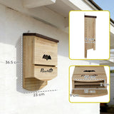 PawHut Bat Boxes, Pack of 3 Wooden Bat Houses with Hanging Hook – Garden Wildlife Roosts, Natural