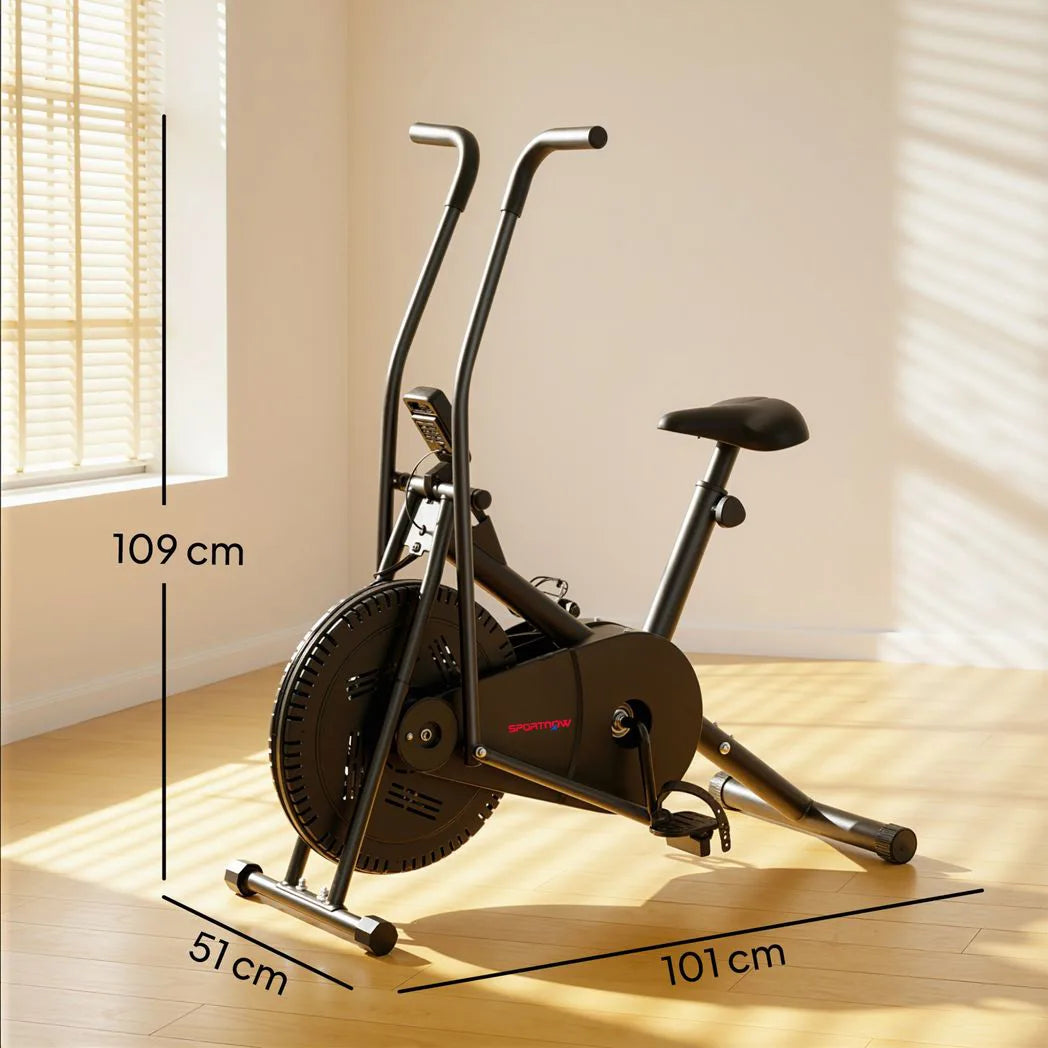 SPORTNOW Exercise Bike with Adjustable Seat, LCD Display and Silent Belt Drive – Home Gym Cardio