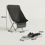 Outsunny Folding Moon Chair with Side Pocket & Carry Bag – Heavy Duty 120kg Camping Chair for Adults, Black