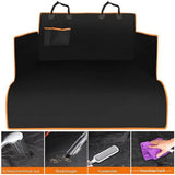 Waterproof Pet Car Boot Liner with Bumper Flap and Storage Pockets, 185 x 105cm – Universal Dog Boot Protector, Black