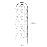 Outsunny Set of 2 Metal Garden Trellis Panels with Bird Motifs, 180 x 50cm – Climbing Plant Support and Privacy Screen