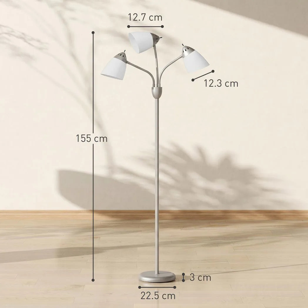 HOMCOM Arc Tree Floor Lamp with 3 Rotating Lights, 3 Colour Temps