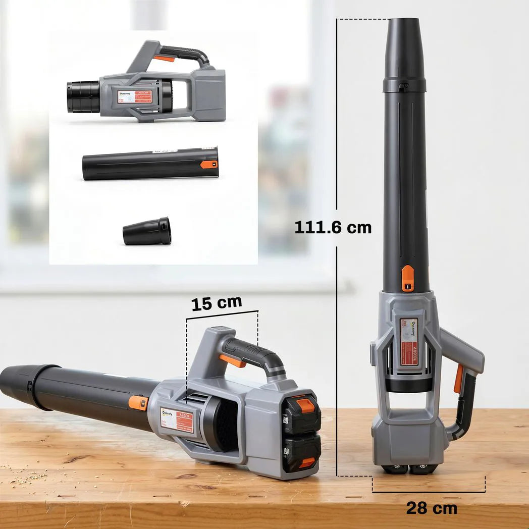 Outsunny Cordless Leaf Blower with 2 x 4.0Ah Batteries & Charger – 36V Lightweight Garden Blower, 1000W Brushless Motor