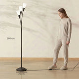 HOMCOM 3-Light Uplighter Floor Lamp – Black